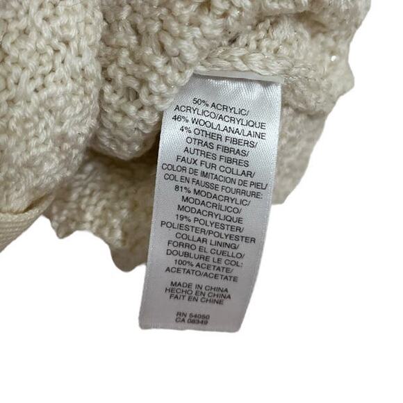 Jones New York Womens Long Sleeve Cream Wool Blend Cardigan Sweater SIze Medium - Picture 6 of 9